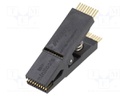 Test clip; black; gold-plated; SO18,SOIC18,SOJ18; 10mm; max.150°C