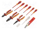 Kit: pliers, insulation screwdrivers; Pcs: 11; 1kV; bag