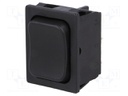 ROCKER; DP3T; Pos: 3; (ON)-OFF-(ON); 6A/250VAC; black; IP40; none