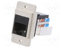 Coupler; DUALSLIM; Cat: 6a; Layout: 8p8c; IDC 8pin,RJ45 socket