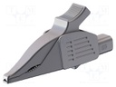 Crocodile clip; 19A; grey; Grip capac: max.39.5mm