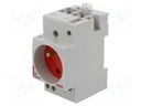 E-type socket; 10A; Mounting: DIN; 250VAC