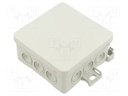Enclosure: junction box; X: 85mm; Y: 40mm; Z: 85mm; IP54; grey