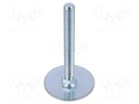Foot of pin; Base dia: 60mm; M12; steel; Plunger length: 100mm