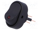 ROCKER; SPST; Pos: 2; OFF-ON; 30A/12VDC; black; LED 12VDC; -20÷85°C