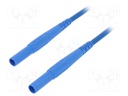 Test lead; silicone; 2m; blue; 32A; Plating: nickel plated