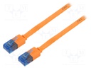 Patch cord; U/UTP; 6a; stranded; Cu; PVC; orange; Len: 0.5m; 32AWG