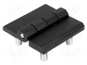 Hinge; Width: 40mm; zinc and aluminium alloy; black; H: 40mm