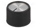 Knob; with pointer; aluminium,thermoplastic; Shaft d: 6mm; black