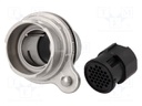 Connector: circular; socket; male; PIN: 32; w/o contacts; 3A; brass
