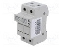 Fuse holder; 10x38mm; for DIN rail mounting; 20A; Poles: 2; 1kVDC