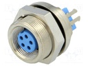 Connector: circular; socket; female; PIN: 5; gold-plated; 3A; IP65