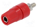 Connector: 4mm banana; socket; 24A; red; nickel plated; insulated