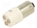 Indicator: LED; BA9S,T10; white; plastic; 24VAC; 24VDC; -20÷60°C