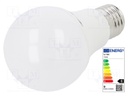 LED lamp; warm white; E27; 220/240VAC; 806lm; 9W; 200°; 2700(typ)K