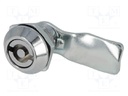 Lock; zinc and aluminium alloy; 21mm; chromium