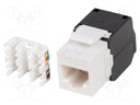 RJ45 module; white,black; Cat: 5/5e; on cable; RJ45 socket; 36V