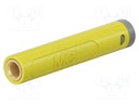 Connector: 4mm banana; socket; 32A; 30VAC; 60VDC; L: 43.5mm; yellow