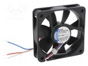 Fan: DC; axial; 60x60x15mm; 29m3/h; 27dBA; slide bearing; 3900rpm