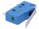 Microswitch SNAP ACTION; with lever; SPDT; 5A/250VAC; OFF-(ON)