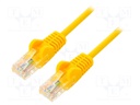 Patch cord; U/UTP; 6; stranded; CCA; PVC; yellow; 10m; 24AWG
