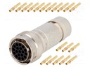 Connector: circular; Series: RT360; plug; female; crimped; PIN: 19