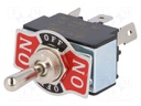 Switch: toggle; Pos: 3; SP3T; ON-OFF-ON; 20A/12VDC; 0÷55°C; 50mΩ