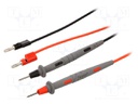 Set of test leads; Inom: 10A; Len: 1.219m; black,red