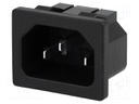 Connector: AC supply; socket; male; 10A; 250VAC; IEC 60320; C14 (E)