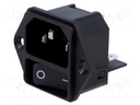 Connector: AC supply; socket; male; 12A; 250VAC; IEC 60320