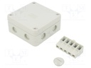 Enclosure: junction box; X: 110mm; Y: 110mm; Z: 51mm; polypropylene