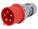 Connector: AC supply 3-phase; plug; male; 32A; 400VAC; IEC 60309