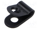 Fixing clamp; 3.2mm; polyamide; black; Cable P-clips