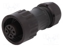 Plug; female; WA22; PIN: 4; 3+PE; IP67; 7÷12mm; 16A; screw terminal