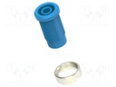 Connector: 4mm banana; socket; blue; m3 hole; insulated