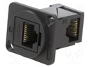 Coupler; FT; Cat: 5e; Layout: 8p8c; RJ45 socket,both sides; angled