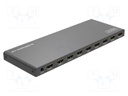 Splitter; HDMI 2.0; black; Input: DC socket,HDMI socket; metal