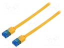 Patch cord; U/UTP; 6a; stranded; Cu; PVC; yellow; Len: 1m; 32AWG