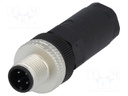 Plug; M12; PIN: 4; male; A code-DeviceNet / CANopen; for cable