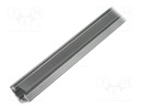 Profiles for LED modules; mat; angular; L: 1m; aluminium; 45°