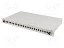Fiber patch panel; grey; Number of ports: 24; rack 19"; Height: 1U