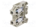 Splice terminal: rail; 10mm2; ways: 1; terminals: 2; grey; TS32,TS35