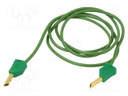 Test lead; 60VDC; 30VAC; 19A; banana plug 4mm,both sides; Len: 1m