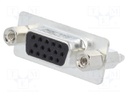 D-Sub HD; PIN: 15; socket; female; with threaded screw; straight