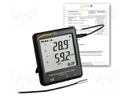Data logger; temperature,humidity; IP20; Display: LCD 3,9"; ±4%