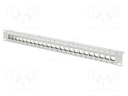 Patch panel; Keystone; grey; Number of ports: 24; 19"; rack 19"