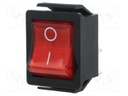 ROCKER; DPST; Pos: 2; OFF-ON; 16A/250VAC; red; neon lamp 250V