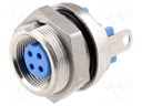 Connector: circular; socket; female; PIN: 4; gold-plated; 3A; IP65