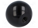 Ball knob; Dia: 50mm; M10; 21mm; black