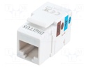RJ45 module; Keystone; white; Cat: 6; on cable; RJ45 socket; 8p8c
